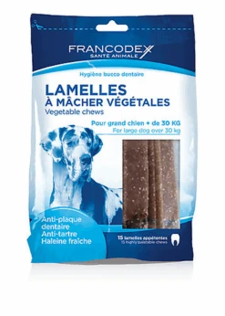 Francodex - Lamelles à Mâcher Anti-plaque Dentaire Pour Grand Chien > à 30Kg - X15