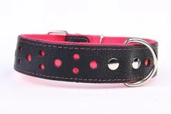 Yogipet - Collier Large Réfléchissant Cuir Pour Chien - Rose