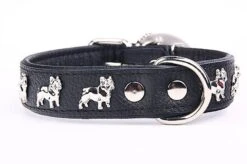Yogipet - Collier Super Bouledogue Français Cuir Pour Chien - Noir