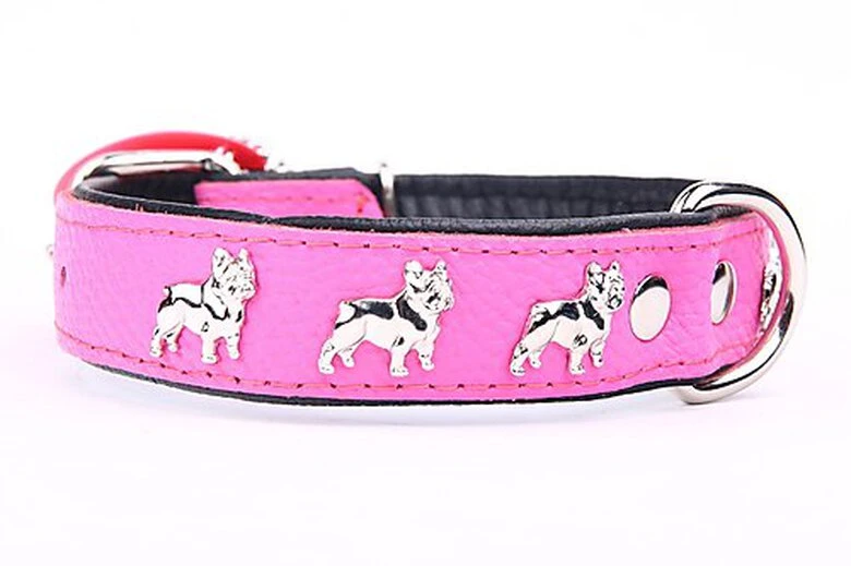Yogipet - Collier Super Bouledogue Français Cuir Pour Chien - Rose 3 Yogipet - Collier Super Bouledogue Français Cuir Pour Chien - Rose