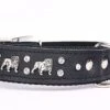 Yogipet - Collier Bulldog Cuir Crystal Pour Chien - Noir -Magasin De Fournitures Pour Chiens 41890