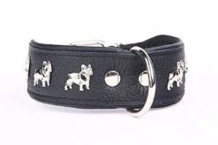 Yogipet - Collier Bouledogue Français Cuir Pour Chien - Noir