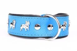 Yogipet - Collier Bouledogue Français Cuir Pour Chien - Bleu