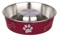 Trixie - Gamelle Anti-Glouton SLOW FEED En Inox Pour Chien - 1L