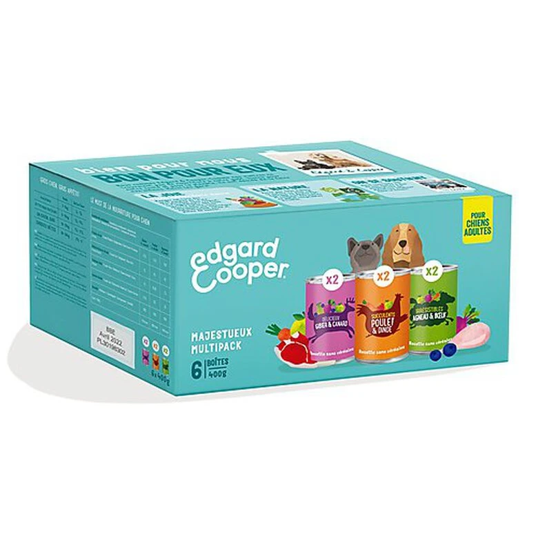 Edgard & Cooper - Multipack Boites 3 Saveurs Pour Chien - 6x400g 3 Edgard & Cooper - Multipack Boites 3 Saveurs Pour Chien - 6x400g