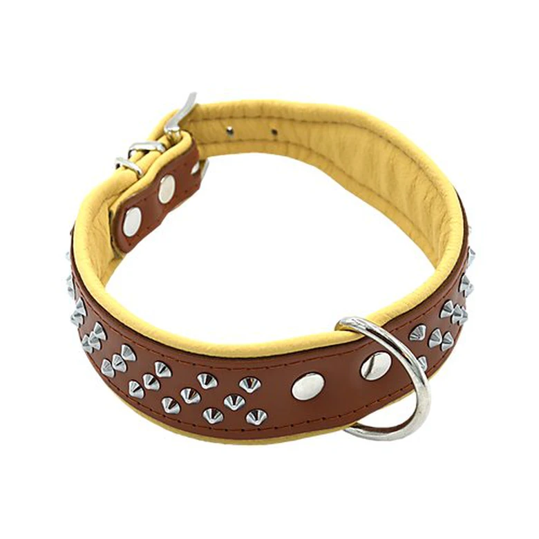 Comme Un Roi - Collier Cuir Clouté So Chic Caramel Pour Chien - M 3 Comme Un Roi - Collier Cuir Clouté So Chic Caramel Pour Chien - M