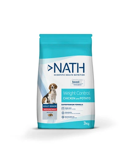 Nath - Croquettes Medium/Maxi Adult Weight Control Au Poulet Pour Chien - 3Kg 3 Nath - Croquettes Medium/Maxi Adult Weight Control Au Poulet Pour Chien - 3Kg