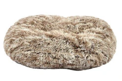 Bobby - Coussin Oval Poilu Taupe Pour Chien - 73x58cm