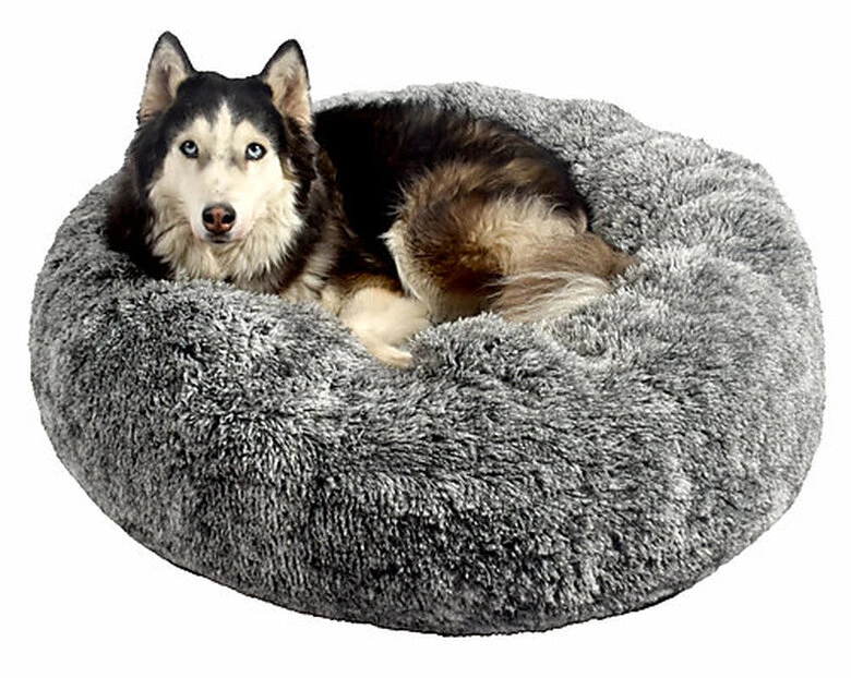 Bobby - Coussin Donut Poilu Gris Pour Chien - L 4 Bobby - Coussin Donut Poilu Gris Pour Chien - L – Image 2